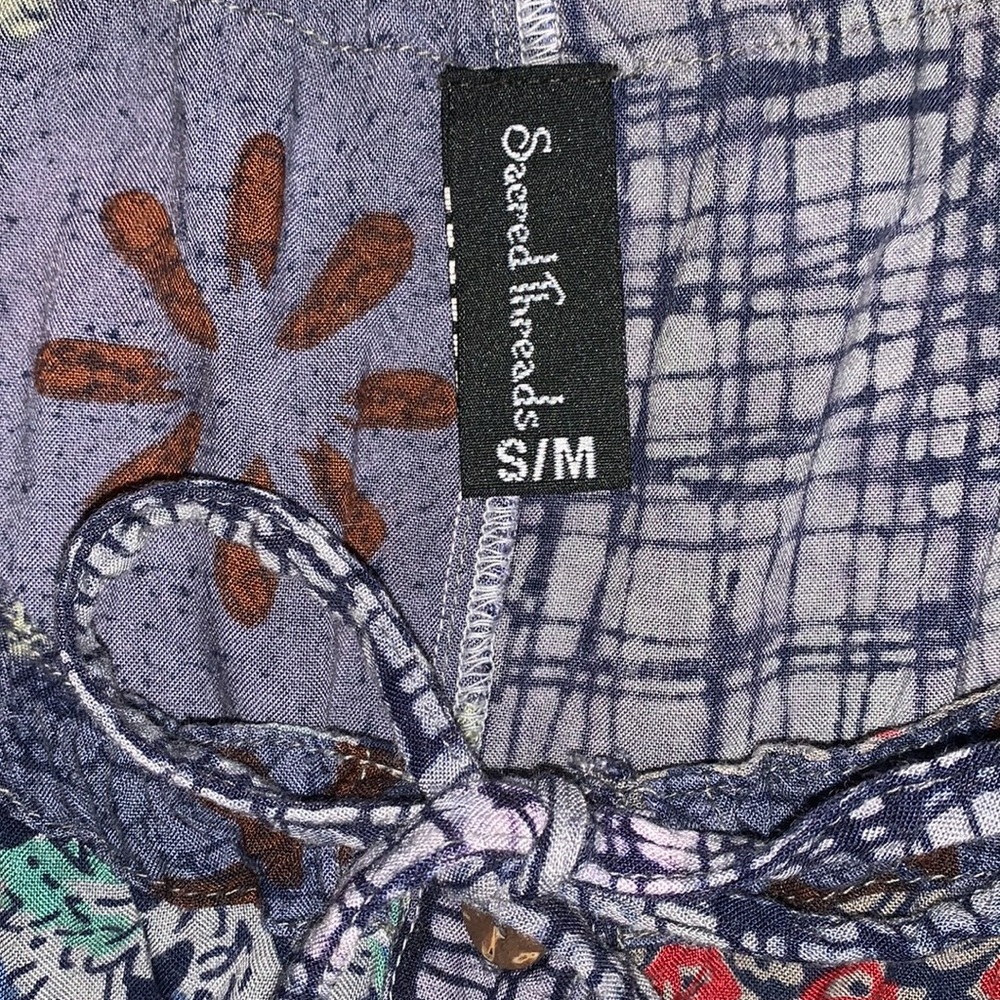 Sacred Threads Patchwork Boho Babydoll Top - image 2